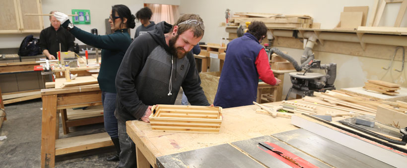 Students in Construction Technology class