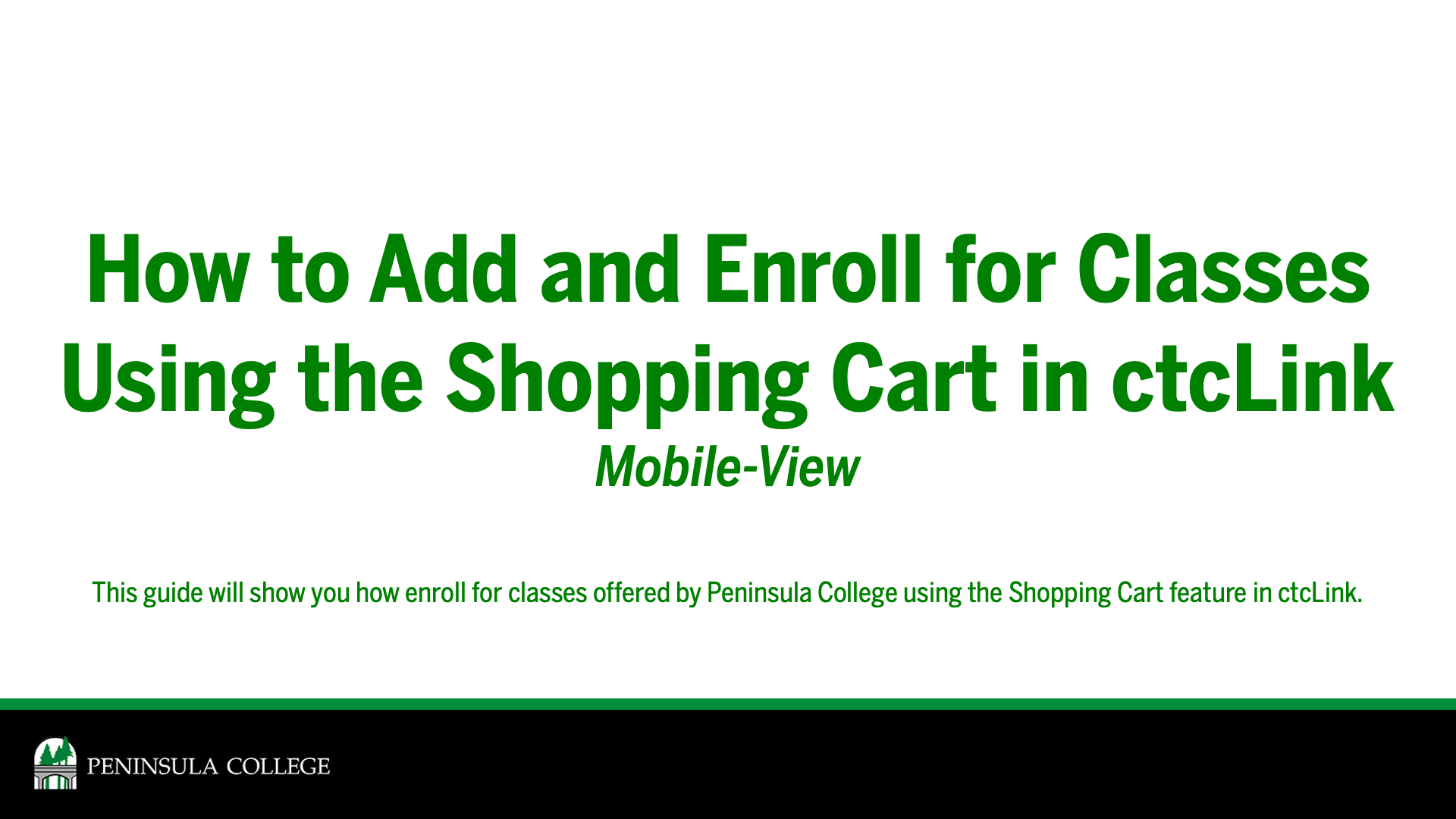 How to Add & Enroll for Classes Using the Shopping Cart in ctcLink (Mobile View)