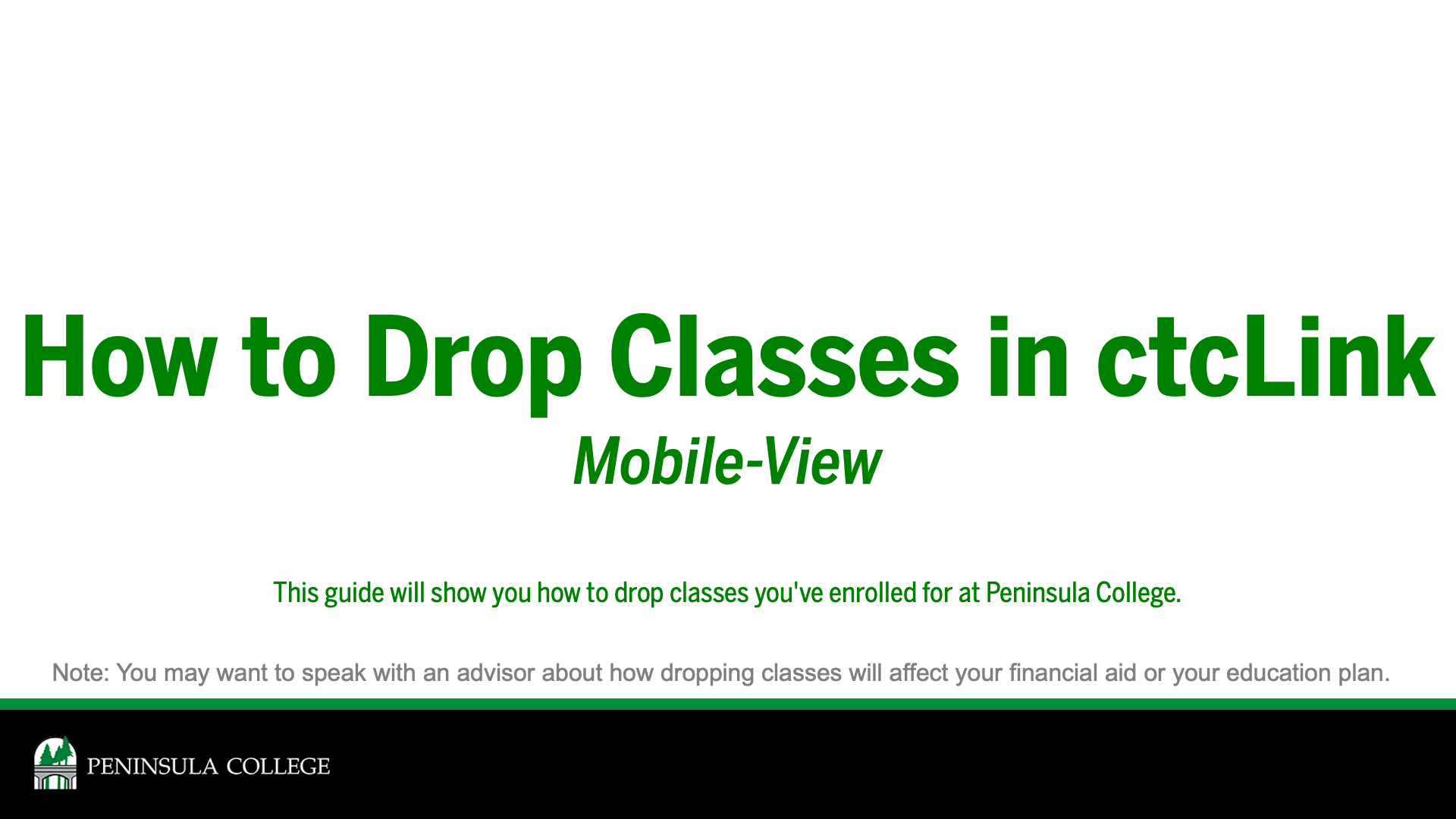 How to Drop Classes in ctcLink (Mobile View)