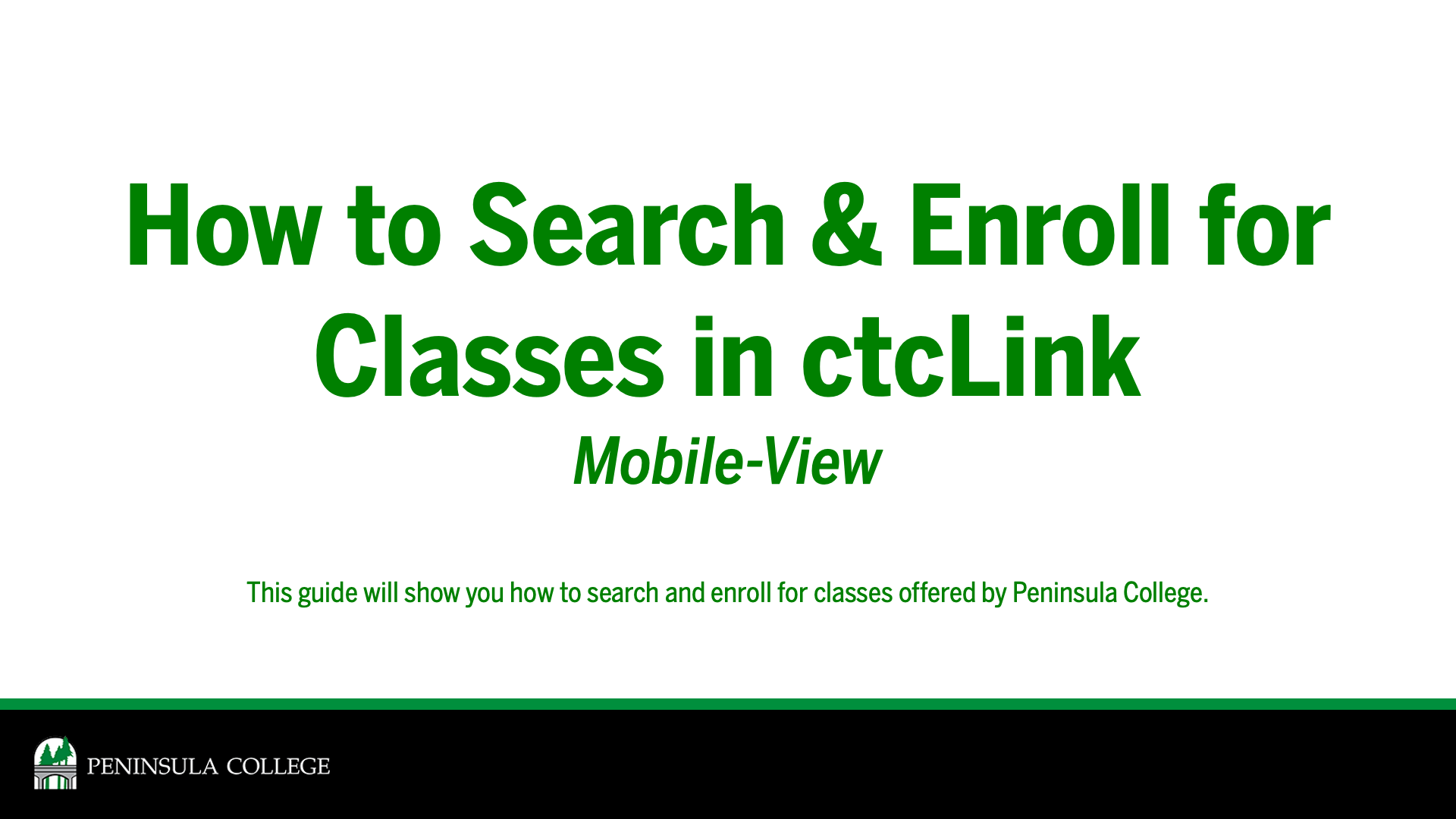 How to Search & Enroll for Classes in ctcLink (Mobile View)