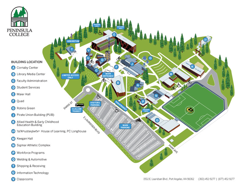 Campus map for Peninsula College