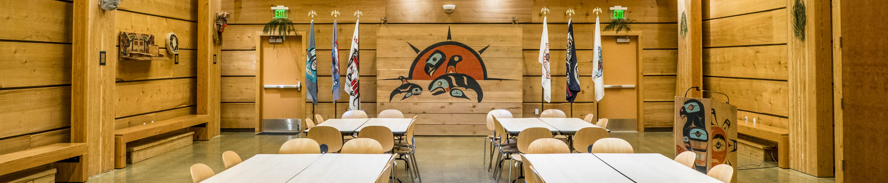 Interior of Peninsula College Longhouse