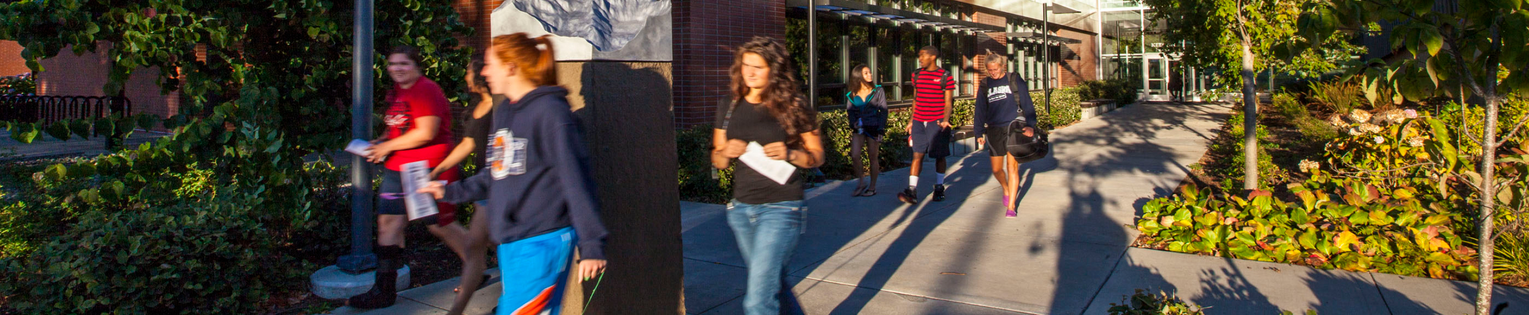 Students Walking on Peninsula College Campus
