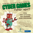 Image of a Robot advertising Cyber Games Family Night