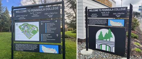 Wayfinding signs in Port Angeles and Forks