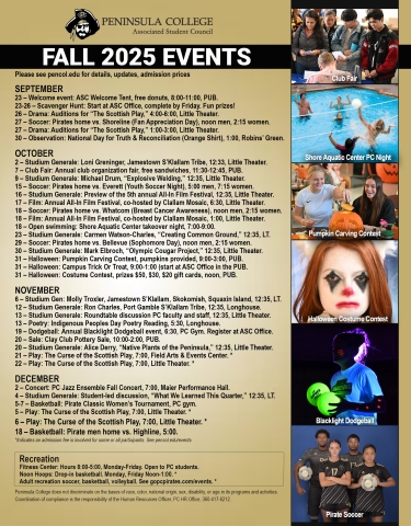 Peninsula College Fall Events 2025